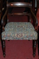 Lot 1372 - A 19th century mahogany barback elbow chair,...
