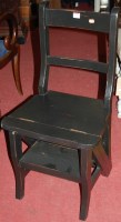 Lot 1374 - A black painted contemporary set of library...