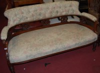 Lot 1389 - A late Victorian walnut and floral upholstered...
