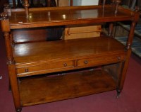 Lot 1394 - A mid-Victorian oak three-tier buffet, having...