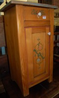 Lot 1398 - A pine and floral decorated single door...