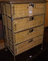 Lot 1401 - A contemporary metal framed, pine topped and...