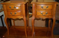 Lot 1403 - A pair of contemporary walnut serpentine front...