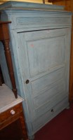 Lot 1410 - A French 19th century blue painted pine single...