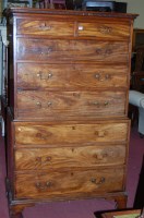 Lot 1415 - An early 19th century mahogany chest on chest...