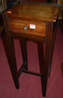 Lot 1423 - A small mahogany single drawer side table,...