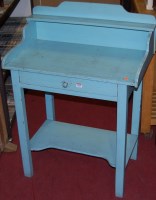 Lot 1428 - A late Victorian blue painted pine single...