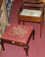 Lot 1431 - A mahogany and floral needlework upholstered...