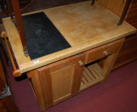 Lot 1437 - A contemporary pine beech and marble inset...