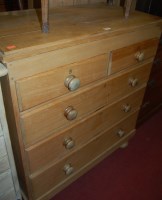 Lot 1465 - A Victorian light oak and pine chest of two...