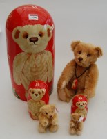 Lot 1506 - A Steiff trio of Russian matryoshka dolls...