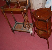 Lot 1302 - An early 20th century barleytwist turned oak...
