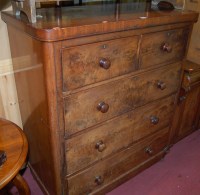 Lot 1458 - A Victorian mahogany round cornered chest of...
