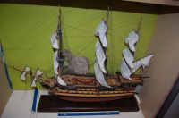 Lot 1679 - A scratch-built display model of three-masted...