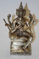 Lot 1 - A modern white metal figure of Brahma in...