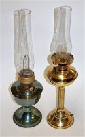 Lot 6 - An early 20th century brass pedestal oil lamp...