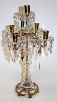 Lot 11 - A reproduction brass and glass five sconce...