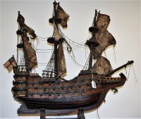 Lot 18 - A large model of a three-masted galleon