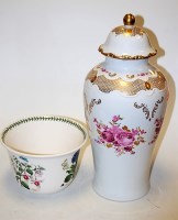 Lot 27 - A Continental porcelain vase and cover of...