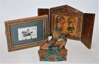Lot 30 - A reproduction cast metal and gilt painted...