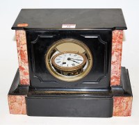 Lot 35 - An Edwardian black slate and rouge marble...