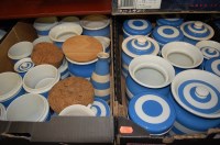 Lot 60 - Two boxes of Cornish ware storage jars and...