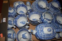 Lot 61 - A box of Spode Italian blue and white transfer...