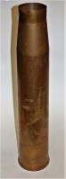 Lot 66 - A large post WWII brass shell case dated 1967,...