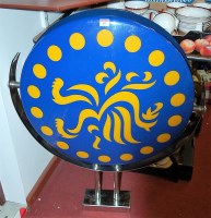 Lot 67 - A Midland Bank blue perspex and chrome mounted...