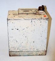 Lot 69 - A white painted galvanised water can bearing a...