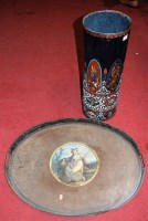 Lot 77 - A large Victorian Toleware twin handled tray,...