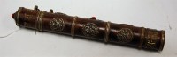 Lot 97 - An eastern brass (probably Tibetan) scroll...