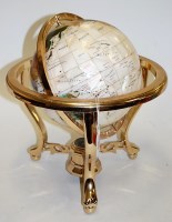 Lot 101 - A reproduction brass framed and hardstone...