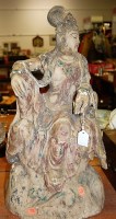 Lot 103 - A large carved softwood and polychrome painted...