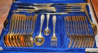 Lot 111 - A modern 12 place setting canteen of gold...