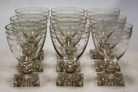 Lot 175 - A set of 9 late 19th century etched glass...