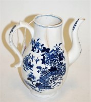 Lot 176 - An 18th century Worcester blue & white coffee...