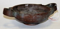 Lot 184 - A 20th century bronze twin handled korro...