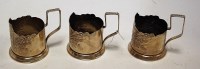 Lot 192 - A set of three Soviet Russia Space Era pewter...