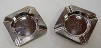 Lot 196 - A pair of George VI silver ashtrays, each...