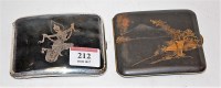 Lot 212 - Japanese komai style black lacquered pocket...