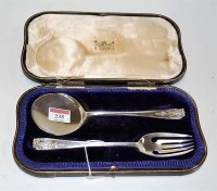 Lot 235 - A pair of Edwardian silver salad servers, each...
