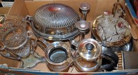 Lot 244 - A box of silver plated wares to include...