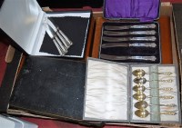 Lot 258 - A box of cased silver plated cutlery