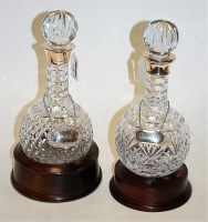 Lot 118 - A pair of modern cut glass decanters and...