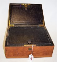Lot 135 - A circa 1900 leather clad writing slope,...