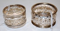 Lot 294 - An Edwardian pierced silver napkin ring by...