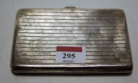 Lot 295 - A George V silver pocket cigarette case having...