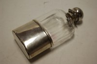 Lot 299 - A George V hip flask, having glass body and...