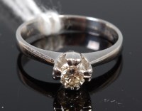 Lot 311 - A modern 18ct white gold diamond solitaire...